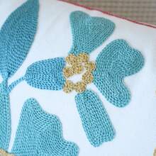 1pc Embroidered Plant & Floral Printed Cushion Cover, Countryside Style Home Decor Sofa Pillowcase/Bedside Back Cushion/Office Waist Pillow - Multicolor - View 5