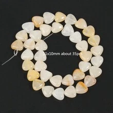 11x10 毫米心形天然瑪瑙拉長石東陵石英珠散裝間隔珠用於製作珠寶 Diy 發現物 - 11x10mm about 35pcs - 查看 13