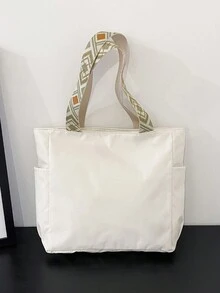 Large Capacity Shoulder Bag For Women's New And Versatile File Carrying Bag, Student Leisure Commuting Bag - White - View 6