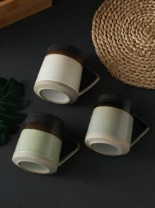 1入組430ml復古簡約粗陶茶杯 - 灰色 - 查看 4