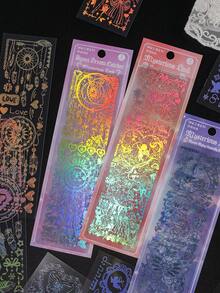 3 件裝熱銀寵物防水可重複使用捕夢網系列貼紙,非常適合 Diy 剪貼簿、信封和卡片裝飾 - 彩色 - 查看 9