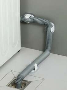 5入組自粘式洗衣機排水管固定夾,適用於滾筒洗衣機,無需鑽孔安裝 - 白色 - 查看 5