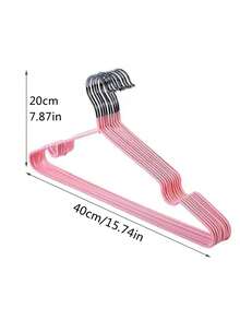 10入組帶塗層防滑家用衣架,加厚肩部保護,適用於濕/乾衣物,金屬塗層衣架,成人尺寸 - 粉色 - 查看 3
