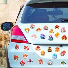 50張夢幻的蘑菇貼紙,幻象卡通可愛動物蘑菇貼紙,塗鴉貼紙,吉他行李貼紙 - 彩色 - 查看 4