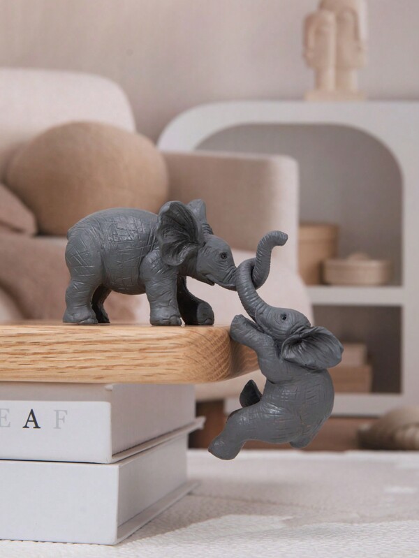 1 set de 2 figurines de couple d'éléphants, ornements d'éléphants mignons meilleurs cadeaux