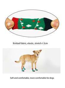 1隻聖誕主題寵物襪子,溫暖、舒適、可愛且防滑 - 彩色 - 查看 4