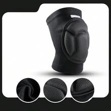 1個加厚海綿滑冰膝墊,舞蹈,健身,跪姿,運動護膝 - 黑色 - 查看 4