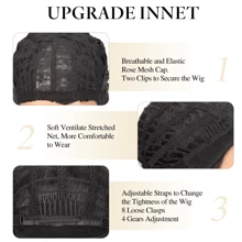 28英寸中分长款波浪黑色假发，耐热合成纤维，外观自然，适合日常佩戴和派对场合