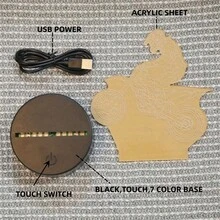 Motorcycle 3d Night Light, Touch Control Remote Controlled Black Base Creative 16 Colors Decorative Lamp, Perfect For Bedroom, Vacation Home, Decorative Mood Lighting, Best Gift For Christmas, Birthday, Festival - Black and White - View 10