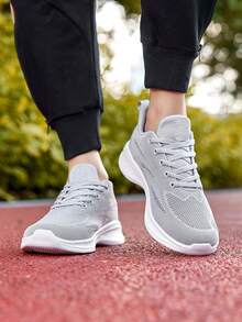 時尚休閒風格男鞋,戶外運動運動鞋,純色,耐磨,透氣,防滑,低領口,綁帶式,低跟,男士休閒鞋,網球鞋,跑步鞋,春秋季節