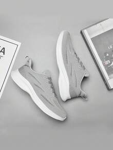 時尚休閒風格男鞋,戶外運動運動鞋,純色,耐磨,透氣,防滑,低領口,綁帶式,低跟,男士休閒鞋,網球鞋,跑步鞋,春秋季節