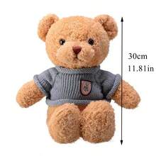 1個泰迪熊填充玩具流行泰迪熊,海藻絨和玫瑰絨面料的毛絨娃娃,適用於禮品、婚禮、裝飾、玩具抓娃娃機 - 灰色 - 查看 7