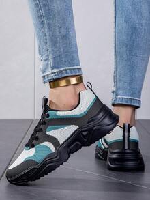 女款室內健身鞋,增高運動鞋,彈性,輕便,時尚設計,繫帶運動鞋,緊身,非常適合散步和健身 - 彩色 - 查看 8