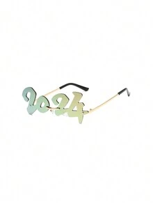 1入數字印花多色通用派對眼鏡,適用於街拍、舞會和時裝秀 - 彩色 - 查看 5