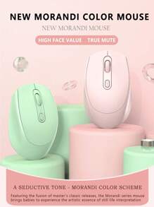 无线鼠标，电子竞技游戏静音鼠标，适用于笔记本电脑和台式电脑 - 粉色 - 查看 3