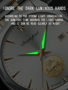 Authentic Men's Automatic Mechanical Watch, Waterproof And Luminous Fashionable Luxury Brand Good Luck Pixiu Design - White - View 3