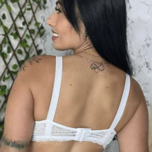 Kit 4 Sutiã Amamentação Sem Bojo Pós Parto Reforçado Todo Renda BRANCO+PRETO+ROMANCE+MARINHO - Multicolorido - Visão 4