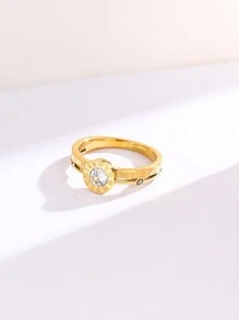 1 Stück Edelstahl-Ring mit gekreuzten römischen Ziffern und Zirkonia, modischer europäischer und amerikanischer Stil mit schlichtem Design, hochwertig mit Nische und Ins-Stil, süß und zart personalisierter kreativer Ringfür den Zeigefinger für den täglichen Gebrauch von Frauen - Diamantring mit römischen Ziffern - Übersicht 6