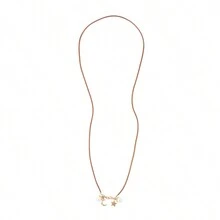 Eyeglasses Holder Leather Moon And Star Necklace - VÀNG MỜ NÂU NHẸ - Xem 4