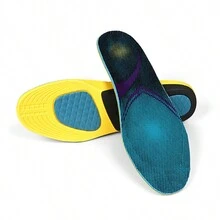 1pair Eva Shock Absorbing Arch Support Insoles, Thick Slow Rebound Sports Shoe Pads, Cuttable For Size 35-46 - Multicolor - View 2