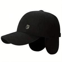 歐美風格中老年男士保暖耳帽棒球帽，適用於爺爺和爸爸，加厚棒球帽 - 灰色 - 查看 3