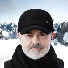 歐美風格中老年男士保暖耳帽棒球帽，適用於爺爺和爸爸，加厚棒球帽 - 灰色 - 查看 2