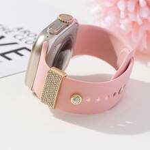 2pcs Hand Embellished Rhinestones Watchband Ring Loops Nails Studs, GlistenRhinestone Watch Strap Charms Decorations For  Watchband - Gold - View 2