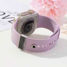 2pcs Hand Embellished Rhinestones Watchband Ring Loops Nails Studs, GlistenRhinestone Watch Strap Charms Decorations For  Watchband - Gold - View 5