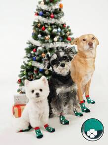 1隻聖誕主題寵物襪子,溫暖、舒適、可愛且防滑 - 彩色 - 查看 1