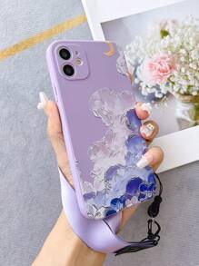 1个紫色TPU风景图案防震手机壳和1个配套紫色手榴弹夹挂绳手机壳/趣味手机壳/兼容、红米、OPPO，国际版，非国内版 - 彩色 - 查看 2