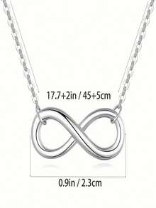 時尚 8 字形項鍊,魅力無限符號吊墜項鍊女式女孩母親節派對首飾聖誕節新年生日禮物 - 金黃色 - 查看 3