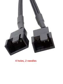 Pancoat Sata To 4pin Computer Fan Adapter Cable, Pwm Hub Splitter, Braided Power Extension Cable For Pc Fans, 1 Male To Female 2 3 4 5 - Black - View 7