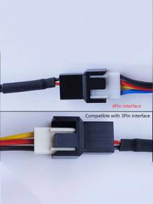 Pancoat Sata To 4pin Computer Fan Adapter Cable, Pwm Hub Splitter, Braided Power Extension Cable For Pc Fans, 1 Male To Female 2 3 4 5 - Black - View 9