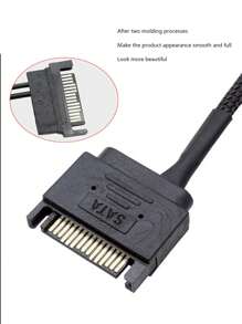 Pancoat Sata To 4pin Computer Fan Adapter Cable, Pwm Hub Splitter, Braided Power Extension Cable For Pc Fans, 1 Male To Female 2 3 4 5 - Black - View 3