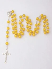 1 件歐美風格新款時尚復古簡約十字形壓克力水晶串珠項鍊,適合秋冬毛衣鏈,非常適合送給女友、姊妹、情侶等。 - 彩色 - 查看 8