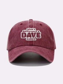 1 gorra de béisbol suave al sol con protección UV, estilo callejero de mezclilla vintage lavada con patrón Dave, para uso exterior - Burdeos - Ver 1