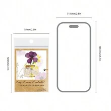 30張 '乾花標本製作' 系列乾花diy拼貼手帳,'祝你有美好的一天' Diy裝飾材料包,適合作為假期禮物 - 黃色 - 查看 11