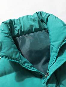 加厚立領棉袄,冬季外套,男女均可 - 水鴨藍 - 查看 3