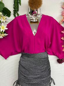 Women Tops - 玫紅色 - 查看 1