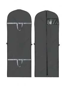 1/2 chiếc Túi đựng quần áo gấp gọn màu đen 71"*23" cho tủ quần áo, Túi đựng quần áo treo bằng vải PEVA chống bụi có cửa sổ trong suốt, Túi đựng đồ tiết kiệm không gian có thể giặt được cho bộ vest, áo khoác, váy cưới, túi đựng quần áo chống bụi., Túi, Túi sắp xếp, Túi đựng đồ - màu đen - Xem 9