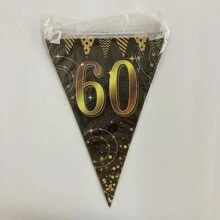 12pcs/Bag Black & Gold 60th Birthday Flag Picks,Christmas - Black - View 5