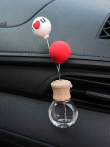 1入車用氣球香水瓶空瓶裝飾,玻璃香氛空調出風口夾 - 無色 - 查看 3
