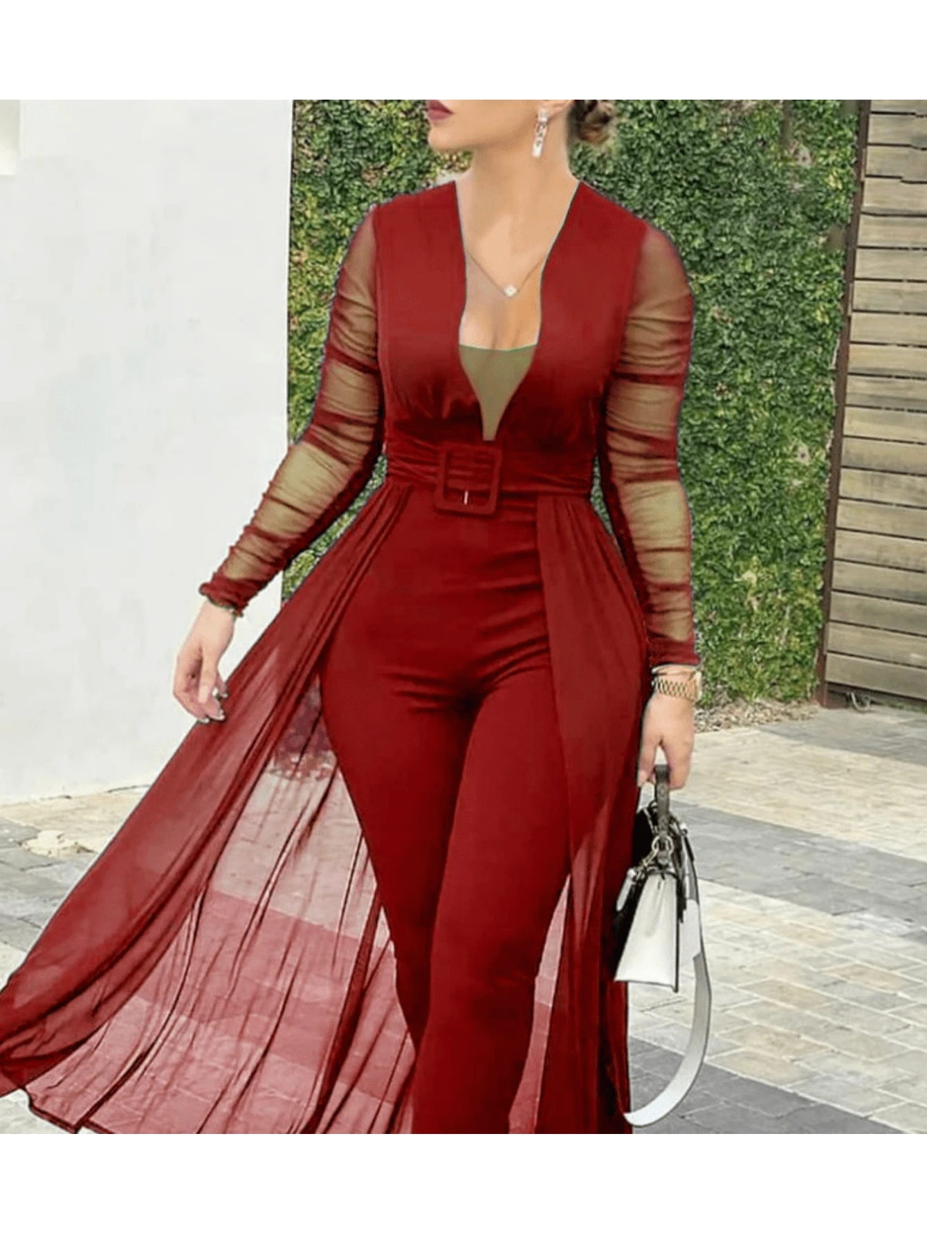 Enterizo Palazzo Para Mujer, Hermoso Y Elegante Jumpsuit - Rojo - Ver 1