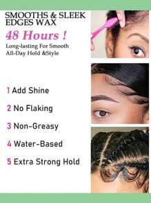 1pc 250g/8.8oz Hair Braid Gel, Long-Lasting Styling Wax For Natural Look Braid Style Curl Defining, Ehancing, Molding And Shaping Smoothing & Slick Matt Texture For Hair, Styling Waxes For Fly Away & Edge Frizz Hair - 250ml - View 4