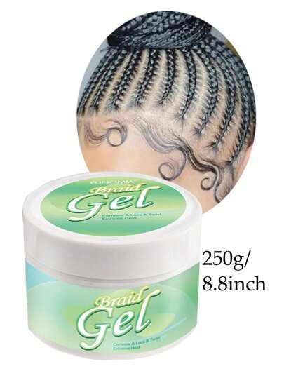 1pc 250g/8.8oz Hair Braid Gel, Long-Lasting Styling Wax For Natural Look Braid Style Curl Defining, Ehancing, Molding And Shaping Smoothing & Slick Matt Texture For Hair, Styling Waxes For Fly Away & Edge Frizz Hair