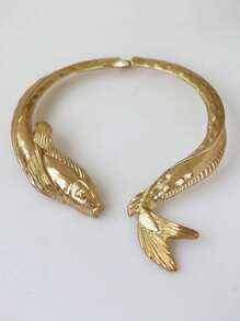 1 件歐美時尚錦鯉項鍊,復古金屬鏈飾品,金/銀 - 錦鯉項圈 - 查看 12