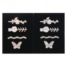 New Rhinestone Ornament Metal Charms Silicone Strap Decorative Ring Compatible With Apple Watch Band Decor Accessories For Bracelet - Multicolor - View 10