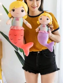 1 件美人魚絨毛玩具娃娃枕頭禮物送給孩子、朋友、女朋友、生日、情人節 - 粉色 - 查看 3