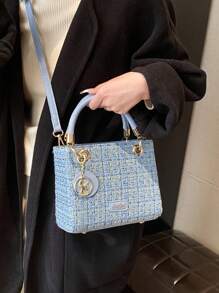 Large Capacity Handbag For Women, Blue Shoulder Bag With Delicate Details, Suitable For Gift, Bags Ladies Elegant, Bag For Women Elegant, Luxury