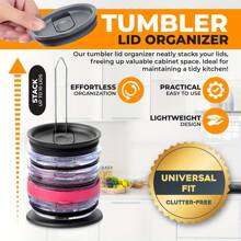 梳化杯蓋收納架,廚櫃專用垂直式空間節省式梳化杯蓋架,可容納10個杯蓋 - 黑色 - 查看 5